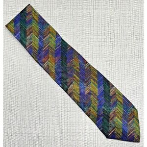 Missoni Tie Mens OS Multi Color Zigzag Chevron Silk Italian Luxury Maximalist